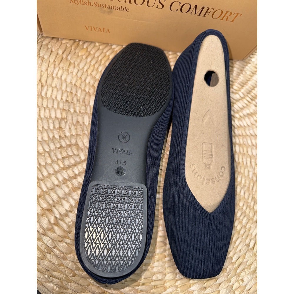 VIVAIA Margot 2.0 Navy Knit Flats Sustainable Comfort Slip-On EU/41W US/10W - Picture 9 of 11